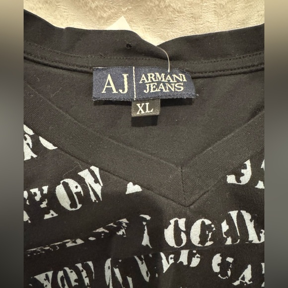 Armani jeans Men's Black Graphic T-Shirt cotton blend - Picture 4 of 8